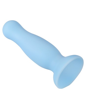 Plug anal ventouse bleu pastel taille M 