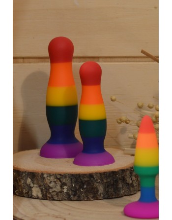Plug anal ventouse multicouleur taille M 