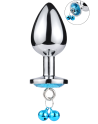 Plug bijou aluminium bleu avec clochettes Taille M JINGLE 