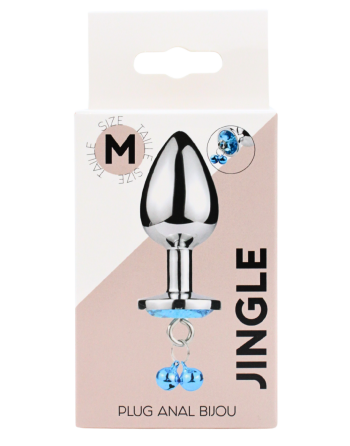 Plug bijou aluminium bleu avec clochettes Taille M JINGLE 