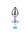 Plug bijou aluminium bleu avec clochettes Taille M JINGLE 