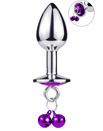 Plug bijou aluminium violet avec clochettes Taille S JINGLE 