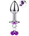 Plug bijou aluminium violet avec clochettes Taille S JINGLE 