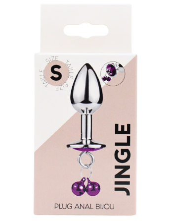 Plug bijou aluminium violet avec clochettes Taille S JINGLE 