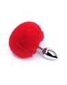 Plug anal aluminium avec pompon rouge Taille S 