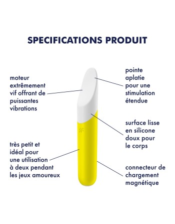 Vibromasseur jaune USB Ultra Power Bullet 7 Satisfyer 