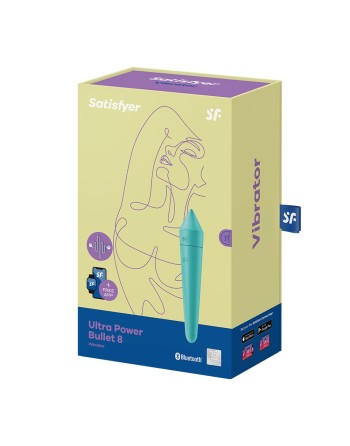 Vibromasseur connecté turquoise USB Ultra Power Bullet 8 Satisfyer 