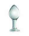 Plug anal boule en verre transparent n°32 Glossy 