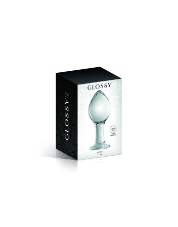 Plug anal boule en verre transparent n°32 Glossy 