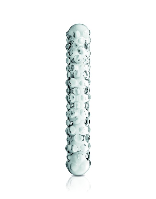 Gode en verre transparent perlé  n°6 Glossy 
