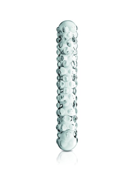 Gode en verre transparent perlé  n°6 Glossy 