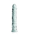Gode en verre transparent avec gland et veines n°4 Glossy 