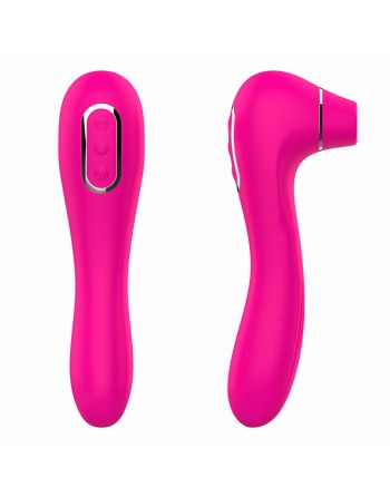 Vibromasseur 10 modes  et stimulateur par vibrations à picots sur membrane rose 10 programmes USB