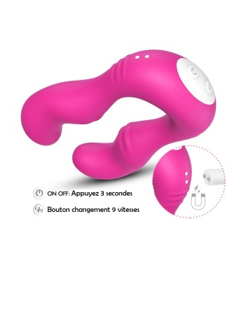 Vibromasseur Rose en forme de U double tête stimulateur point G