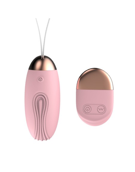 Oeuf vibrant rainuré rose USB avec télécommande