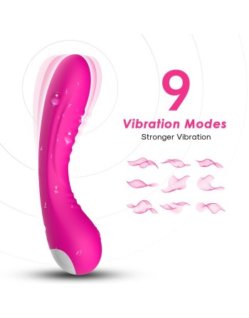 Vibromasseur courbé 9 modes de vibration rose