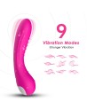 Vibromasseur courbé 9 modes de vibration rose