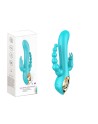 Vibromasseur rabbit  bleu  avec chapelet vibrant