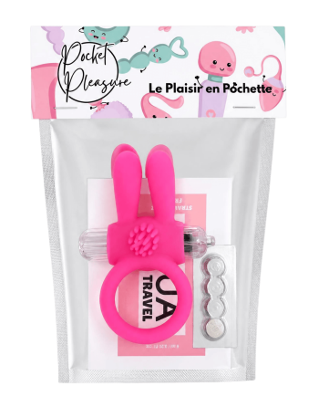 Anneau Vibrant Rabbit Rose Silicone  1 dosette de lubrifiant — Pocket Pleasure