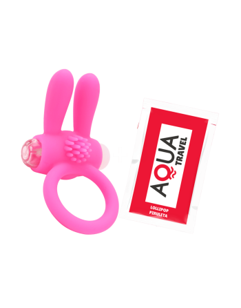 Anneau Vibrant Rabbit Rose Silicone  1 dosette de lubrifiant — Pocket Pleasure