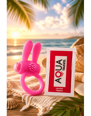 Anneau Vibrant Rabbit Rose Silicone  1 dosette de lubrifiant — Pocket Pleasure
