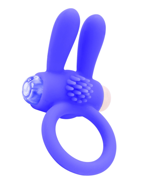 Anneau Vibrant Rabbit Bleu Silicone  1 dosette de lubrifiant — Pocket Pleasure