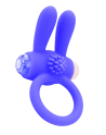 Anneau Vibrant Rabbit Bleu Silicone  1 dosette de lubrifiant — Pocket Pleasure