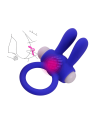 Anneau Vibrant Rabbit Bleu Silicone  1 dosette de lubrifiant — Pocket Pleasure