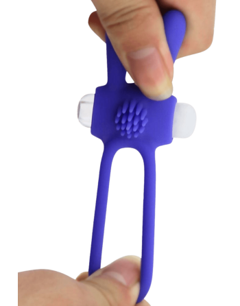 Anneau Vibrant Rabbit Bleu Silicone  1 dosette de lubrifiant — Pocket Pleasure
