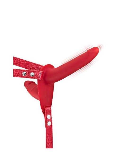 Double gode ceinture rouge vibrant