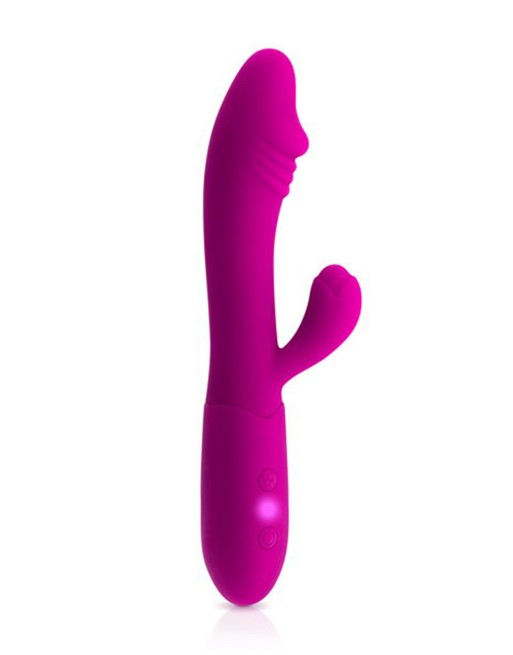 Vibromasseur rabbit Becca rose USB avec gland stimulant 10 programmes 