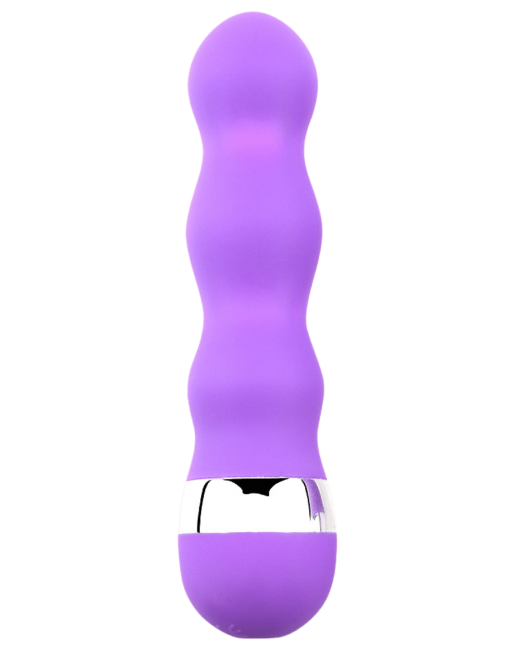 Mini Vibromasseur violet ondulés Pocket Pleasure  1 dosette de lubrifiant