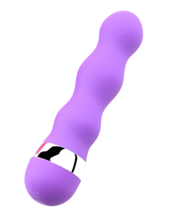 Mini Vibromasseur violet ondulés Pocket Pleasure  1 dosette de lubrifiant