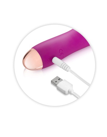 Vibromasseur rose lisse 7 vitesses USB 