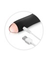 Vibromasseur noir 7 vitesses USB tête strié 
