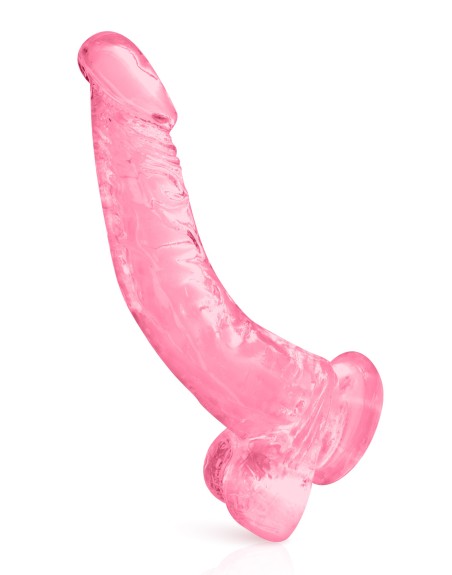 Gode jelly courbe rose ventouse taille XL 22cm 