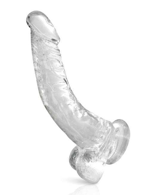 Gode jelly courbe transparent ventouse taille XL 22cm 