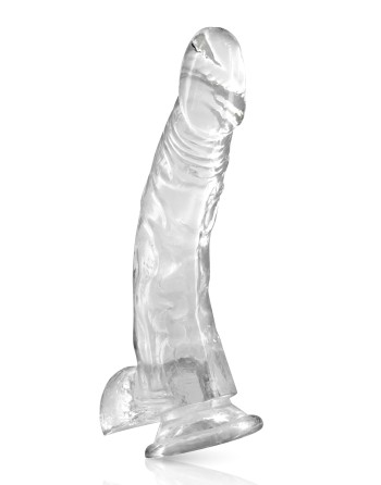 Gode jelly courbe transparent ventouse taille XL 22cm 