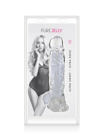 Gode jelly transparent ventouse taille XL 22cm 