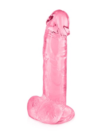 Gode jelly rose ventouse taille L 20cm 