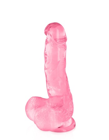 Gode jelly rose ventouse taille M 17.5cm 
