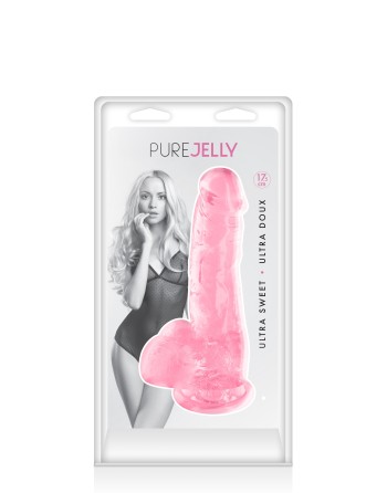 Gode jelly rose ventouse taille M 17.5cm 