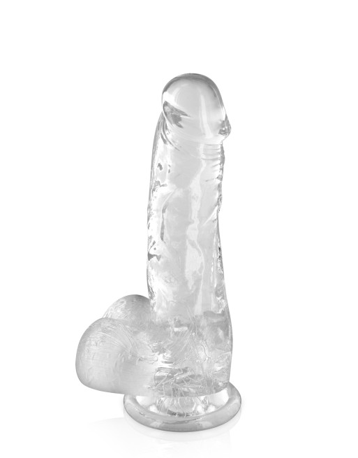 Gode jelly transparent ventouse taille M 17.5cm 