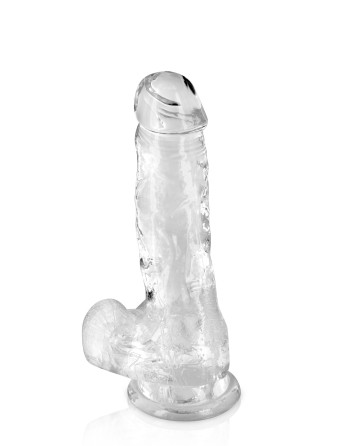 Gode jelly transparent ventouse taille M 17.5cm 