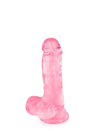 Gode jelly rose ventouse taille S 15.3cm 