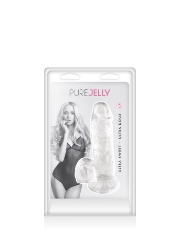 Gode jelly transparent ventouse taille S 15.3cm 