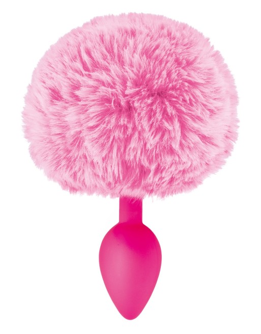 Plug anal pompon rose 