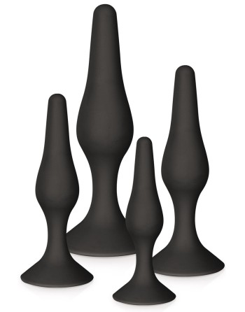 Coffret 4 plugs plaisir anal noirs 