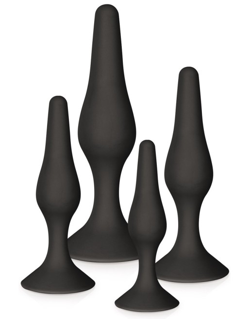 Coffret 4 plugs plaisir anal noirs 
