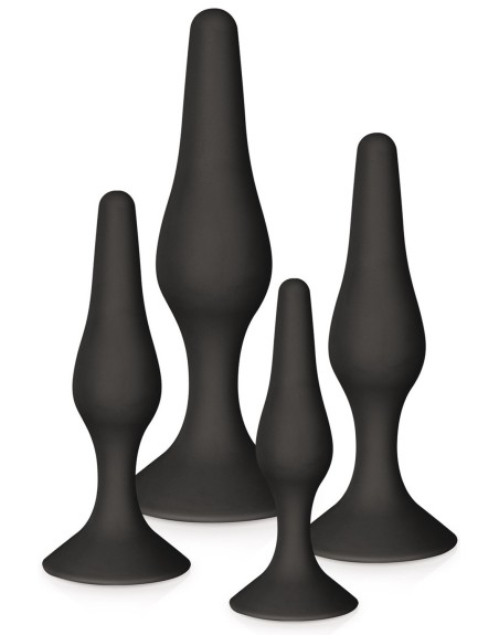 Coffret 4 plugs plaisir anal noirs 